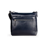 Grains & Tan Real Leather Crossbody Handbag for Women Vintage Designer Tote Ladies Soft Shoulder Bags Travel Hand Bag Classic Clutch Long Adjustable Strap Pure Girls Multiple Pockets- Soft Navy